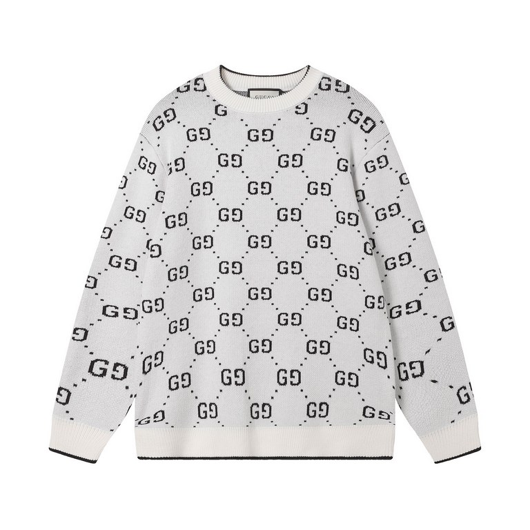 p265 GucciGucci Sweater Needle Full Body Letter G Knit Sweater Loose VersionMountain wool raw material yarn Guest imported sweater fabric 7 needle imported knitting machine manufacturing color fixed dyeing high quality h