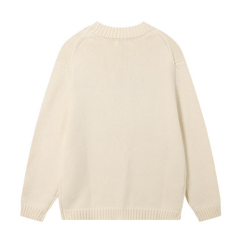 260MiuMiuMiuMiu 23Fw College Style V-Neck Sweater CardiganLazy temperament collision V-neck wool plain knit long-sleeved cardigan Full of design sense of the threaded knit look good and not easy to hit the shirt Beige us