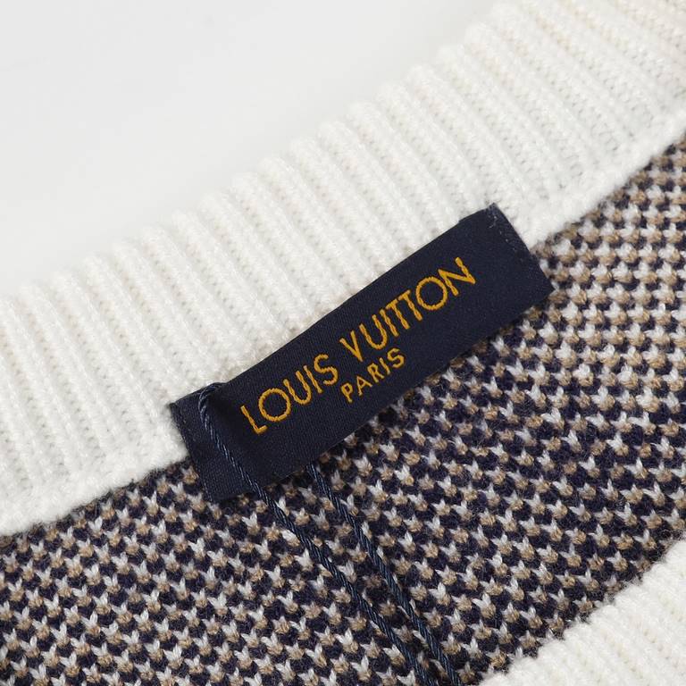 p265 Louis VuittonLouis Vuitton LV Sweater with jacquard pattern all over the letter.Knit sweater loose version Guest imported sweater fabrics mountain wool raw material yarn 7 needle imported knitting machine manufactur