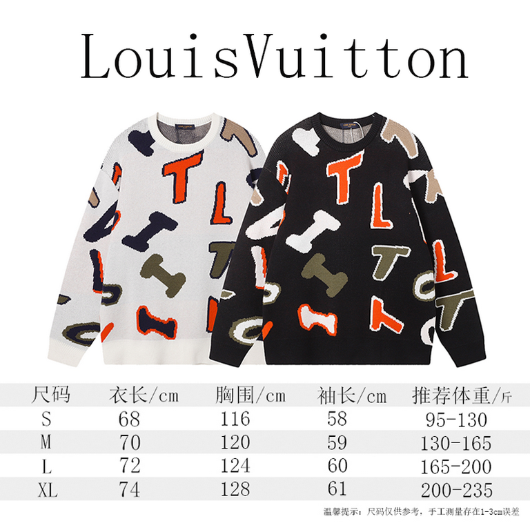 p265 Louis VuittonLouis Vuitton LV Sweater with jacquard pattern all over the letter.Knit sweater loose version Guest imported sweater fabrics mountain wool raw material yarn 7 needle imported knitting machine manufactur