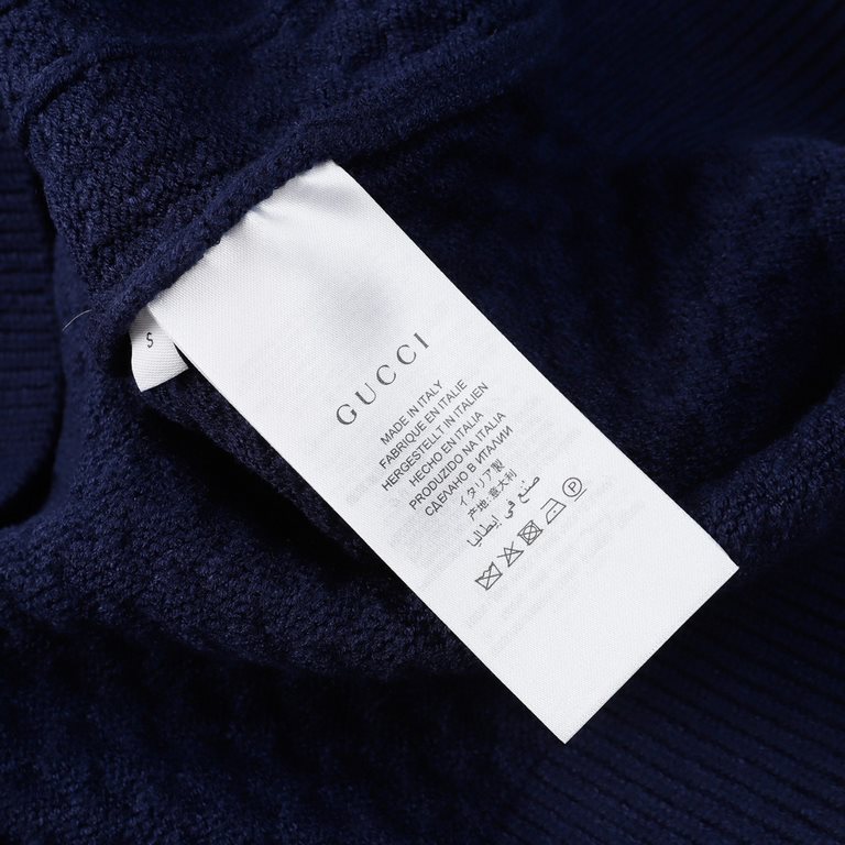 p265 GucciGucci Sweater Knit Loose VersionMountain wool raw material yarn Guest imported sweater fabric 7-needle imported knitting machine manufacturing color fixed dyeing overall thick needle twist hollowing back neck l