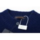 P260lv 2021 new front and back big logo sweater 37% wool 10% yak velvet 53% polyester fiber dyeing royal blue wool with cowhide loop yarn wireless close to the original feel very warm and comfortable Hanging the market c