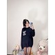 380 【Returned】 1v 22FW Mirror Logo Applique Sweater (Night Blue)The original 10,300 purchased, the new color difference between the old models, fixed weaving and dyeing 60% wool night blue black wool circle yarn, night b