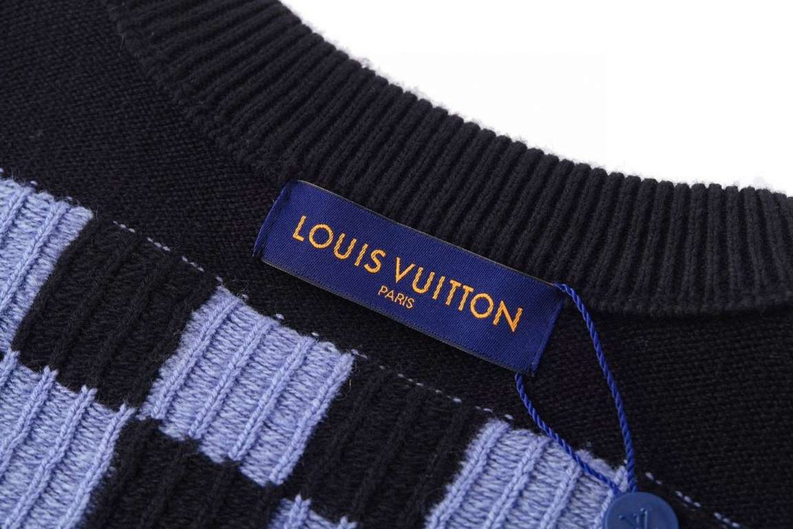 255Louis Vuitton  Louis Vuitton 22fw Fair Isle Mosaic Jacquard SweaterSIZE S M LThe yarn is made of 50% wool yarn fixed dyeing yarn color effect of up to 95% or more pieces of clothing knitting using 14 needle computeriz