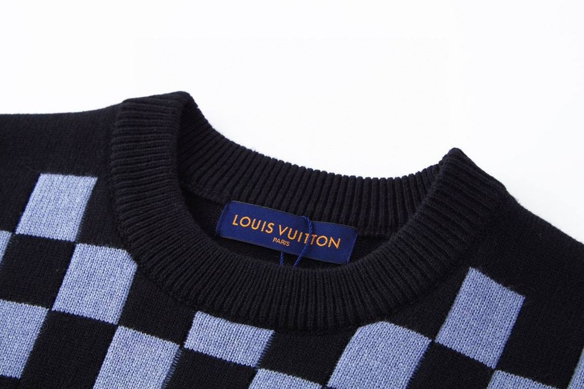 255Louis Vuitton  Louis Vuitton 22fw Fair Isle Mosaic Jacquard SweaterSIZE S M LThe yarn is made of 50% wool yarn fixed dyeing yarn color effect of up to 95% or more pieces of clothing knitting using 14 needle computeriz