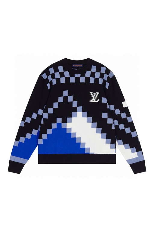 255Louis Vuitton  Louis Vuitton 22fw Fair Isle Mosaic Jacquard SweaterSIZE S M LThe yarn is made of 50% wool yarn fixed dyeing yarn color effect of up to 95% or more pieces of clothing knitting using 14 needle computeriz