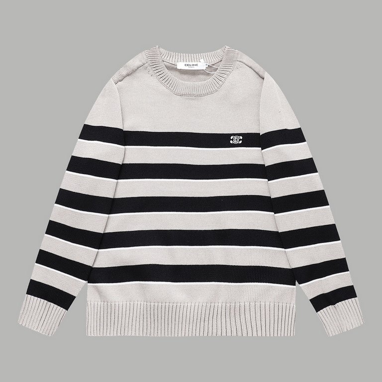 P270 (top of the line version) Distinctive cartons)Style Celine Celine Arc de Triomphe Stripe Patchwork Customized Wool SweaterColor picture colorSize S-XXLMaterial woolAccessories full set of customized accessoriesGende