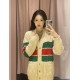 top effect pictureGucciGucci Red and Green Trimmed Webbing Twist Cardigan