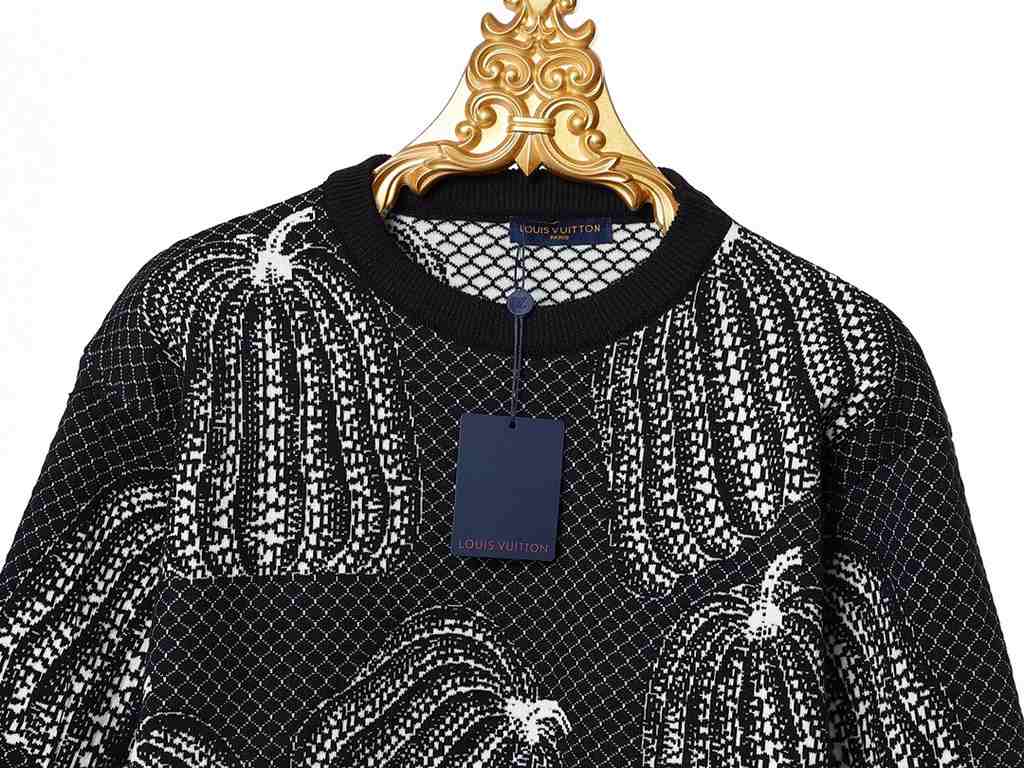 310 LOUIS VUITTON, 2023 FallWinter New Pumpkin Pattern Knit Sweater#Wool seahorse blended yarn material woolMade of 3s thick needles combined with imported intelligent computerized wool knitting machine knitting piece; t