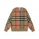 P250 BURBERRY Burberry. Colorblocked plaid crew neck classic colorblockingAll of the color fixed dyeing cotton yarn containing wool, soft and skin-friendly, double knitting is very thick, feel invincible good, get in the