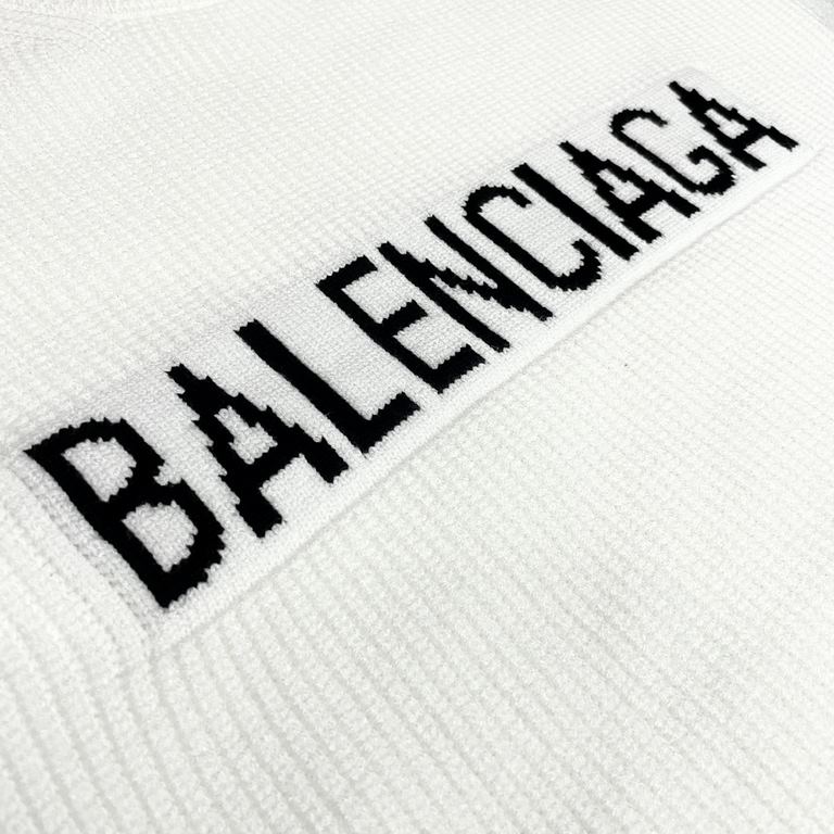 P230 (heavy weight high version)Balenciaga   Balenciaga 23ss new jacquard wool knit sweater sweater OS shape   men's and women's alikeThe whole garment 500 grams of heavy weight seconds market currencyThe wool is knitted