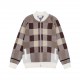 225BURBERRY Burberry. Colorblocked plaid zipper cardigan jacketAll the color fixed dye containing wool cotton yarn, soft skin-friendly, double knitting is very thick, feel invincible good, get in the hand can feel its te