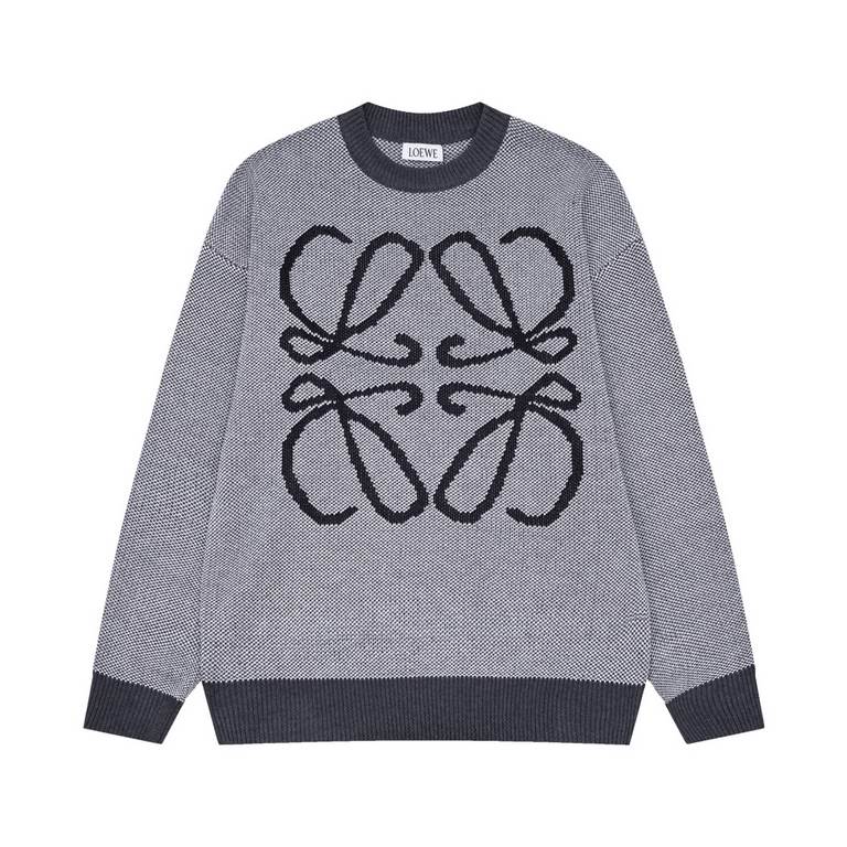 270Model No. T18New LOEWE Loewe 22ss latest stunning hemp grey patchwork jacquard round neck sweater YYDS stunning color is not old-fashioned!- Introduction Founded in 1846, the luxury leather goods brand LOEWE, innovati