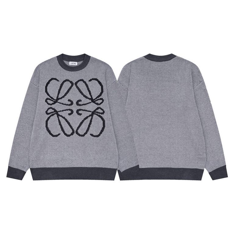 270Model No. T18New LOEWE Loewe 22ss latest stunning hemp grey patchwork jacquard round neck sweater YYDS stunning color is not old-fashioned!- Introduction Founded in 1846, the luxury leather goods brand LOEWE, innovati