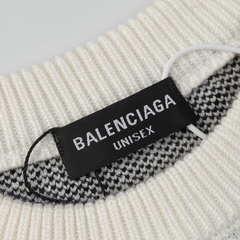 p255 balenciagaparis house sweater full body double b knit sweater loose versionGuest imported sweater fabrics mountain wool raw material yarn 7 needle imported knitting machine manufacturing color fixed dyeing high qual