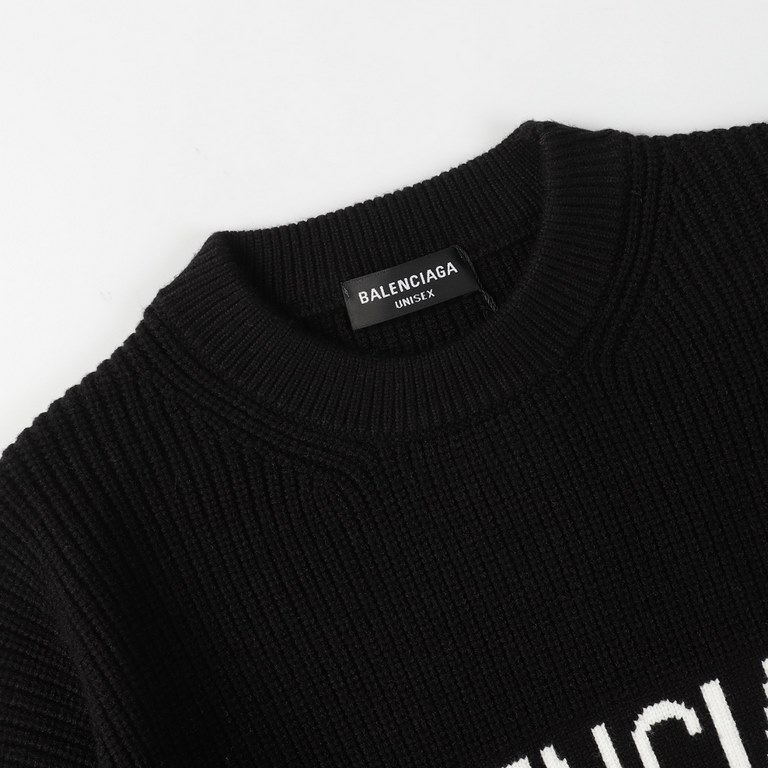 p255 Balenciaga Balenciaga Sweater Knit Loose Version7-needle imported knitting machine manufacturing mountain wool raw material yarn customer imported sweater fabric color fixed dyeing high-quality heavyweight high qual