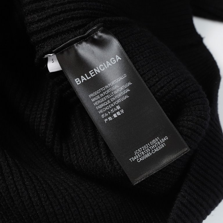 p255 Balenciaga Balenciaga Sweater Knit Loose Version7-needle imported knitting machine manufacturing mountain wool raw material yarn customer imported sweater fabric color fixed dyeing high-quality heavyweight high qual