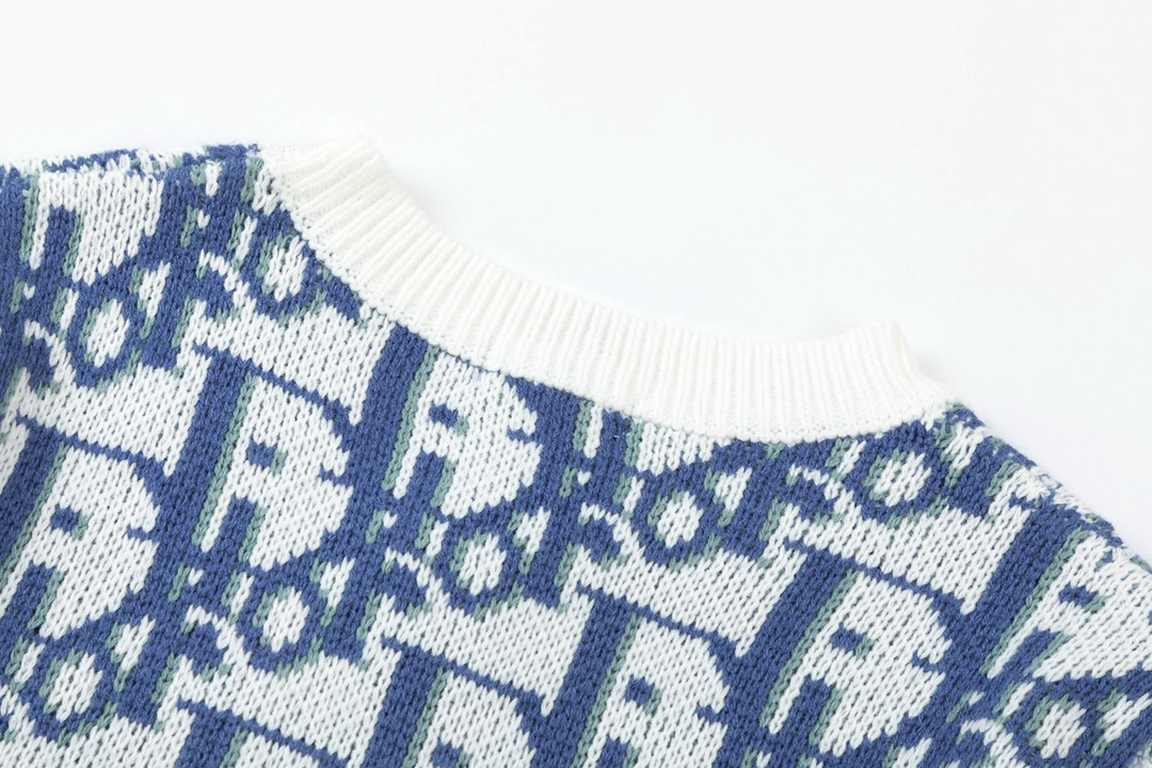 P220Dior  Dior 23ss new old flowers jacquard wool knit sweater high qualityImported machine knitting manufacturing using wool content yarn yarn fixed dyeing new season staple regardless of the color, craftsmanship, eleme