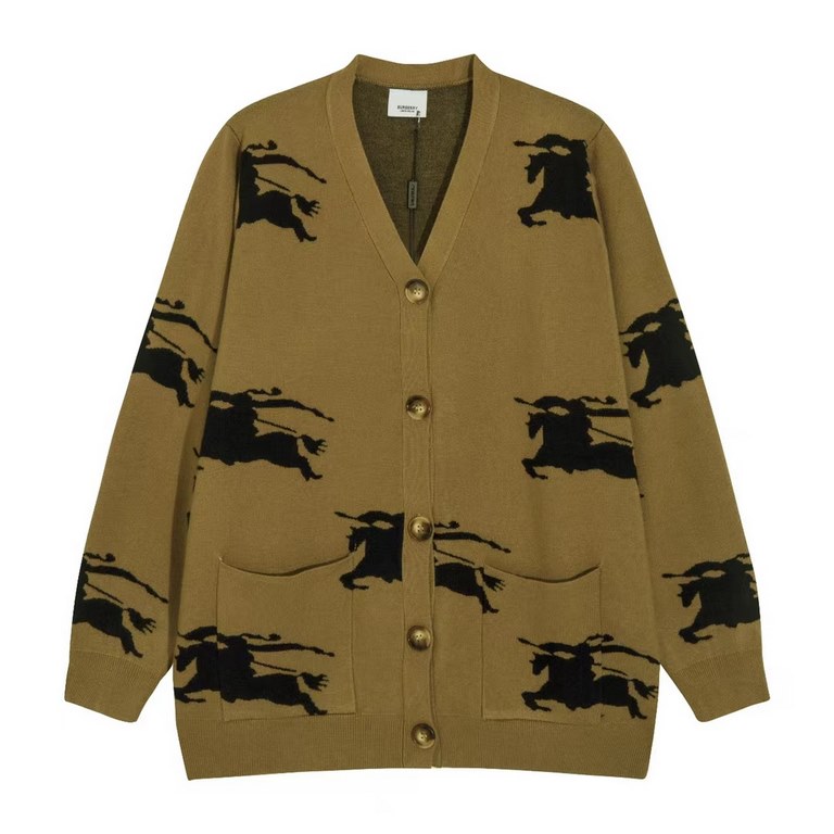 225   (white group)Burberry Burberry fall and winter official website new war horse full logo knit cardigan jacketElegant this piece is also a cardigan This small cardigan inside with a bottom do not too absolute son Ado