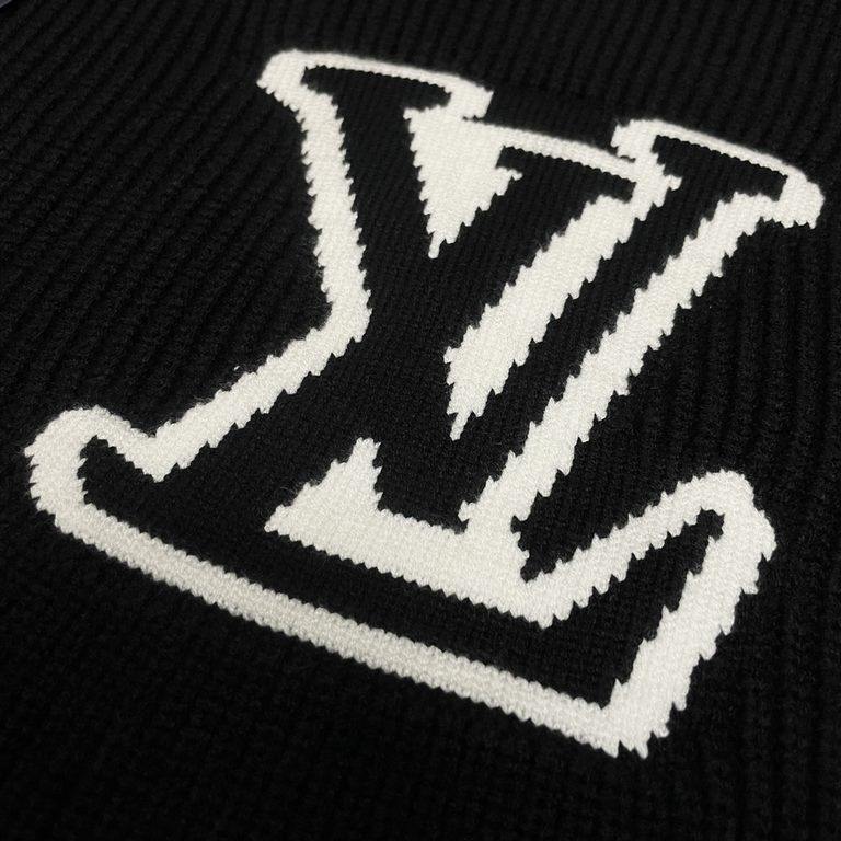 P230 (heavy weight high version)Lv  Louis Vuitton 23ss new jacquard wool knit sweater sweater OS version   men and women alikeThe whole garment 500 grams of heavy weight seconds market currencyThe wool is knitted using 7