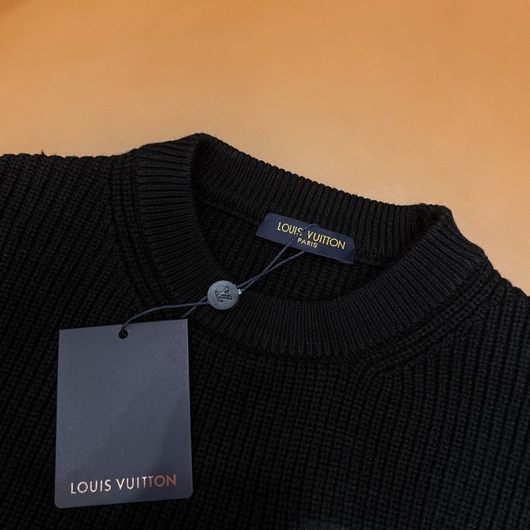 P230 (heavy weight high version)Lv  Louis Vuitton 23ss new jacquard wool knit sweater sweater OS version   men and women alikeThe whole garment 500 grams of heavy weight seconds market currencyThe wool is knitted using 7