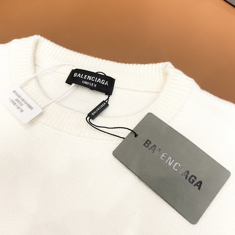 P230 (heavy weight high version)Balenciaga   Balenciaga 23ss new jacquard wool knit sweater sweater OS shape   men's and women's alikeThe whole garment 500 grams of heavy weight seconds market currencyThe wool is knitted