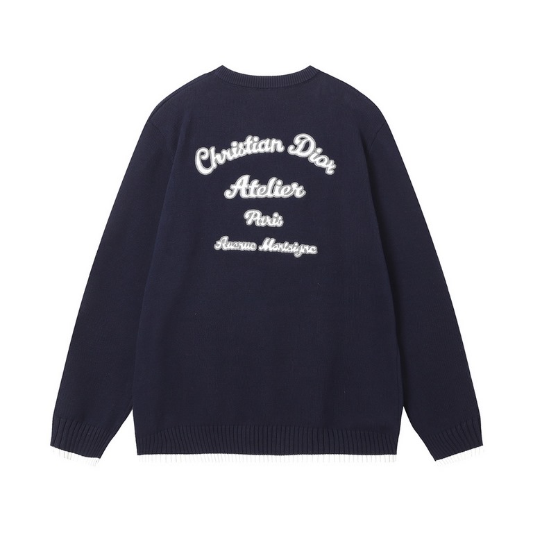 240DIORDior 23Fw Embroidered Signature Monogram Knit SweaterUsing the selection of 85 cotton 10 cashmere 5 spandex as raw materials for knitting, yarn color to the original version of the dyeing, set a good yarn and then