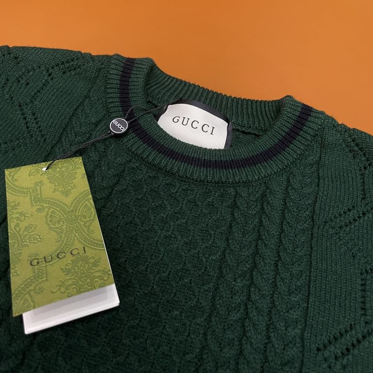 P230 (heavy weight high version)Gucci  Gucci 23ss new jacquard wool knit sweater OS version   men's and women's same modelsThe whole garment 500 grams of heavy weight seconds market currencyThe wool is knitted using 7 ne