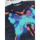 p620 lv graffiti mohair sweaterUsing high-cost high-end custom yarn 30% mohair 30% wool yarn, according to the original 4-color for color fixing dyeing, using the latest imported 7-needle system machine for 4-color jacqu