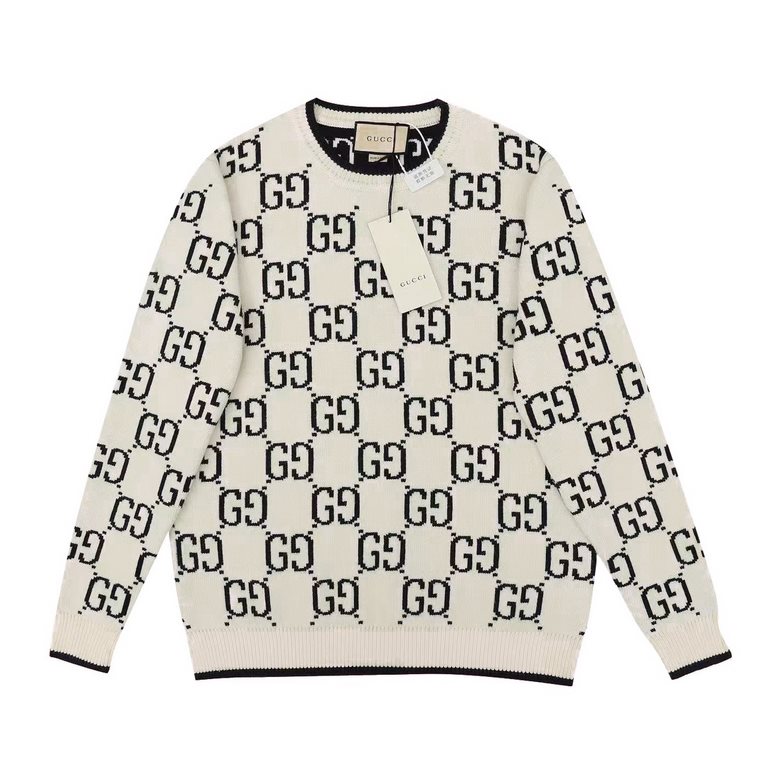 P245Gucci Classic Double G Jacquard Casual Crew Neck Sweater- Top replica Distinctive currency- GUCCI is an Italian fashion luxury brand, founded by Guccio Gucci in 1921 in Florence, Italy, Chinese translation as Gucci.-