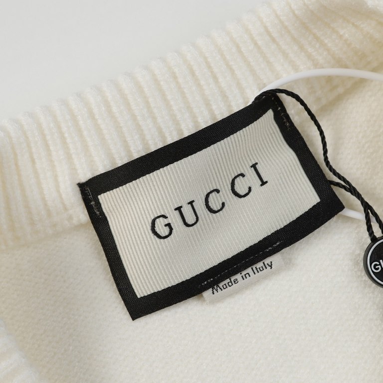 p265 GucciGucci sweater G family jacquard full body letters hollowed out sweater loose versionMountain wool raw material yarn Guest imported sweater fabric 7 needle imported knitting machine manufacturing color fixed dye