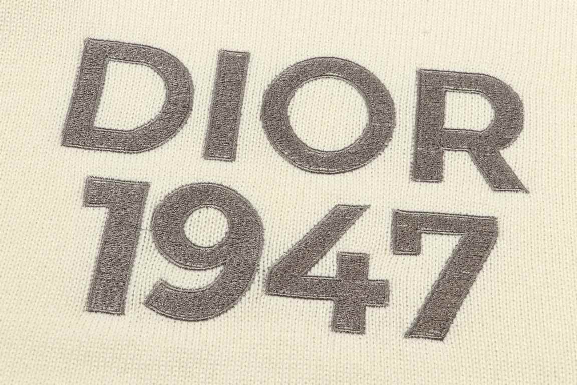 P275Dior DIOR embroidered 1947 round neck jacquard sweaterColor Blue AlmondSize S M L XL XXL