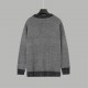 P230LOEW Loewe colorblocked jacquard long sleeve sweaterBlack and white double stranded yarn whole piece V jacquardRibbed with mixed wool processEnriches the front design with the same color scheme Original fabric 97% co