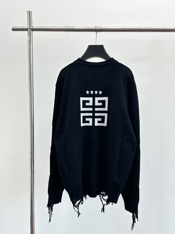 P380GIVENCH  Givenchy 23 new cardigan sweaterSize：XXSXSSMCustom woven cotton fabrics soft and delicate back panel 4G embroidery jacquard pattern hole design three standard accessories complete high-version