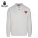 P260, Prada 23ss latest models of autumn and winter fashion sweater knitting, the top version of the waffle Gertie knitted log0 solid color counter models wool lapel pullover, counter a touch of the same to create the to