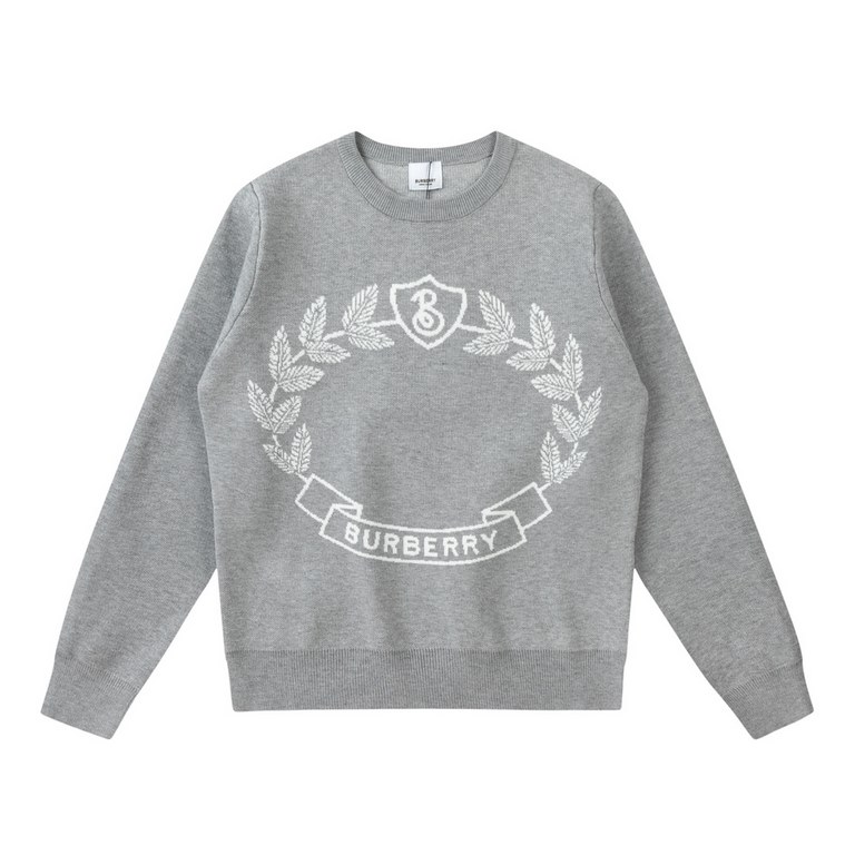 P210BurberryBurberry classic wheat embroidery round neck sweater High qualityWithout excessive fancy packaging we spend money on the clothes themselves!Top density heavy duty embroidery wheat without threads broken needl