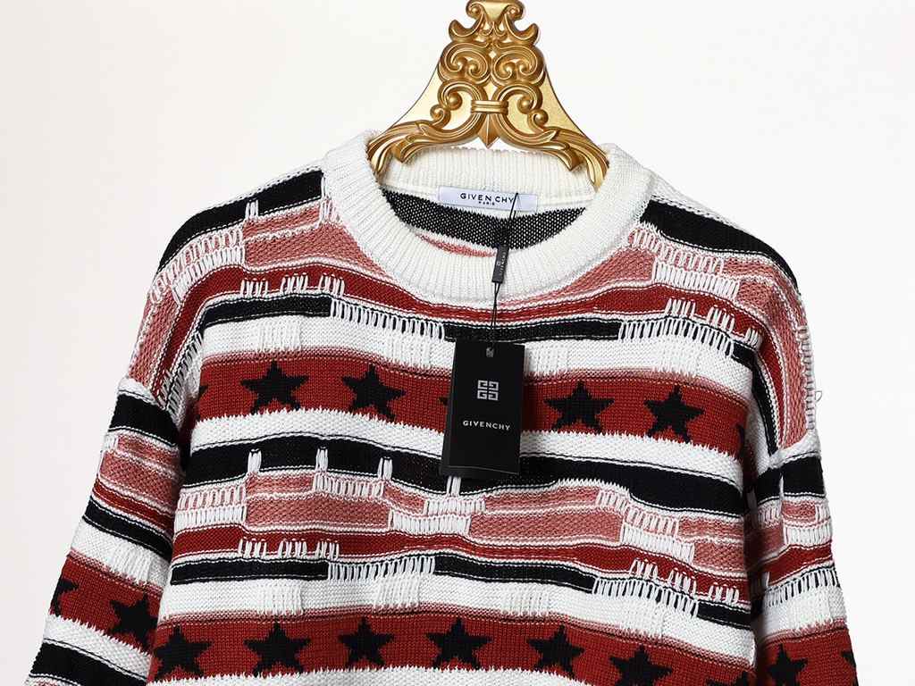 310 Givenchy Givenchy 2023 fall and winter GW counter new top runway fashion models fall and winter high-end original single fashion knitted sweater casual wool sweater.23ss fall and winter G counter annual latest launch