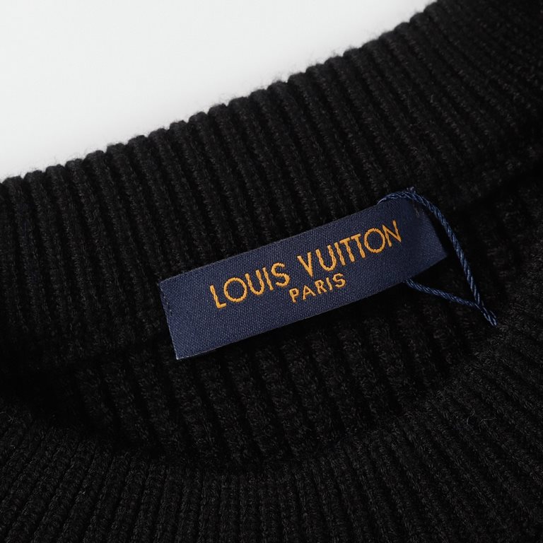 p255 Louis Vuitton Louis Vuitton Sweater Knit Loose Version7-needle imported knitting machine manufacturing goat wool raw material yarn customer imported sweater fabric color custom dyeing better anti-static and stretch 