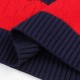 P220 Product Details.The iconic GG motif is subtly rendered in a lace finish in the same hue on this blue and red cotton-jersey jumper, paying homage to the label's founder, Mr. Guccio Gucci. The monogrammed interlocking