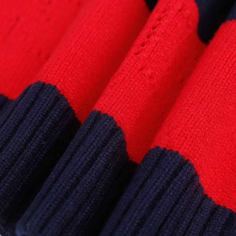 P220 Product Details.The iconic GG motif is subtly rendered in a lace finish in the same hue on this blue and red cotton-jersey jumper, paying homage to the label's founder, Mr. Guccio Gucci. The monogrammed interlocking