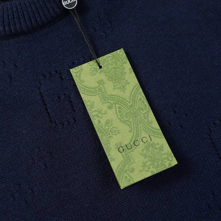 p265 GucciGucci sweater G family jacquard full body letters hollowed out sweater loose versionMountain wool raw material yarn Guest imported sweater fabric 7 needle imported knitting machine manufacturing color fixed dye