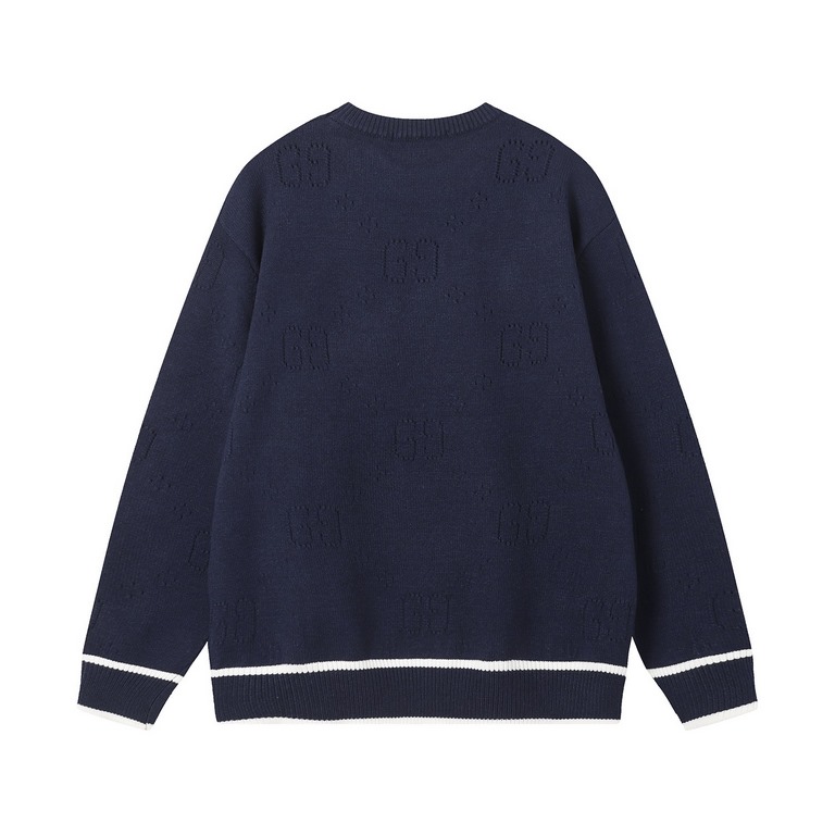 p265 GucciGucci sweater G family jacquard full body letters hollowed out sweater loose versionMountain wool raw material yarn Guest imported sweater fabric 7 needle imported knitting machine manufacturing color fixed dye