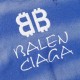 BALENCIAGA P250  Embroidered Logo Knit ShirtBALENCIAGA Parisienne Embroidered 1ogoPatchwork sweater knitSize S M LCraftsmanship mohair - hang-dyedColor sky blue - dark grayAccessories original hangtag