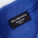 BALENCIAGA P250  Embroidered Logo Knit ShirtBALENCIAGA Parisienne Embroidered 1ogoPatchwork sweater knitSize S M LCraftsmanship mohair - hang-dyedColor sky blue - dark grayAccessories original hangtag