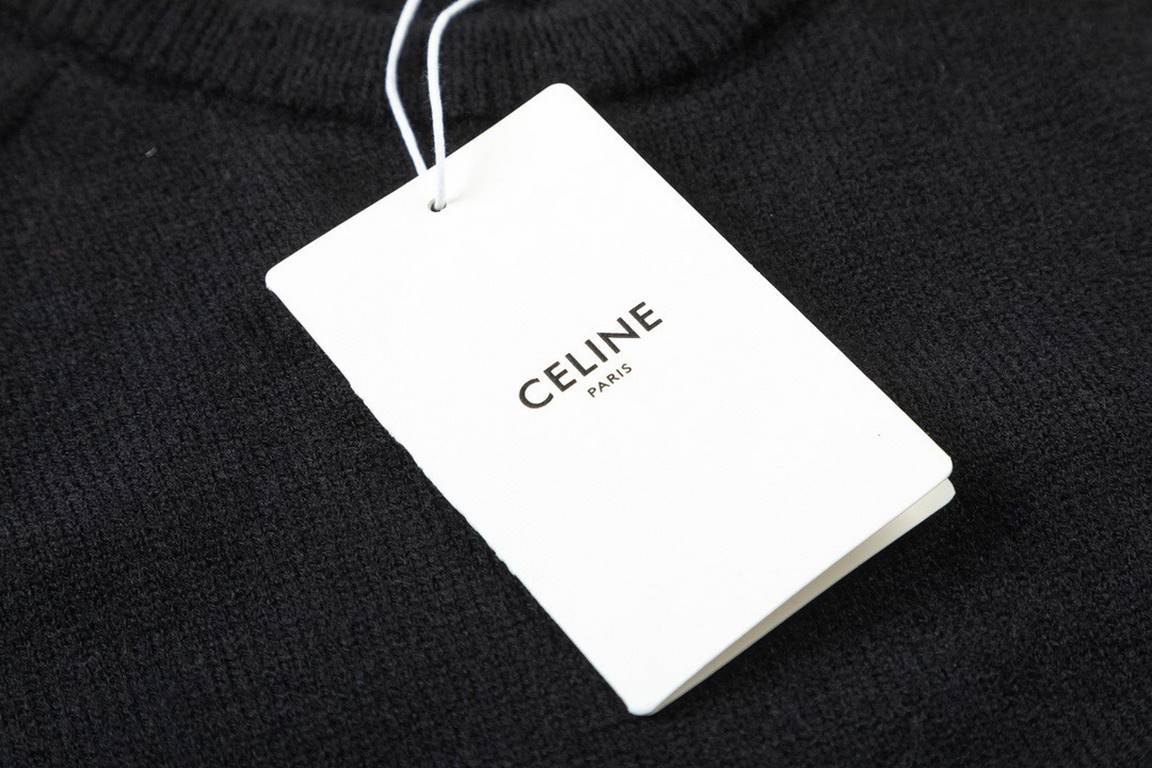 235CelineCeline Logo Embroidery Crew Neck Sweater High QualityChannel limited boutique Simple atmosphere of the hundred temperament sweater, men and women's models Minimalist logo embroidery design, can not hide the luxu