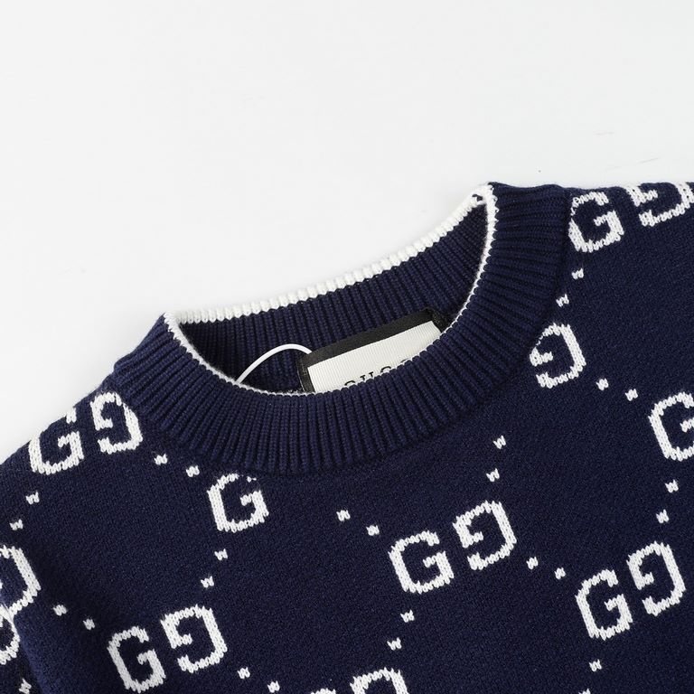 p265 GucciGucci Sweater Needle Full Body Letter G Knit Sweater Loose VersionMountain wool raw material yarn Guest imported sweater fabric 7 needle imported knitting machine manufacturing color fixed dyeing high quality h