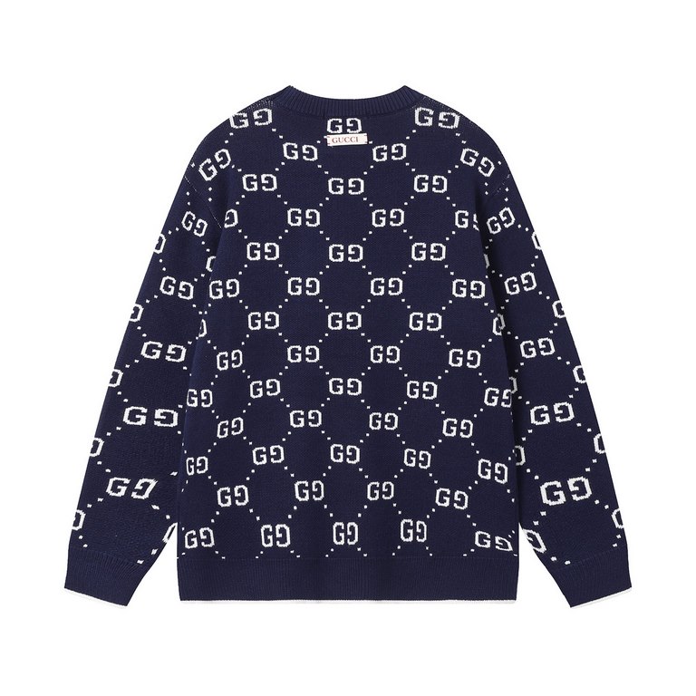 p265 GucciGucci Sweater Needle Full Body Letter G Knit Sweater Loose VersionMountain wool raw material yarn Guest imported sweater fabric 7 needle imported knitting machine manufacturing color fixed dyeing high quality h