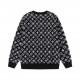 P245 (high quality)Louis Vuitton] Louis Vuitton 23ss counter with the same paragraph round neck wool sweaterThe fabric is made of guest wool ten cotton blended yarn fabric, full sub-brand letters old flower logo knitted 