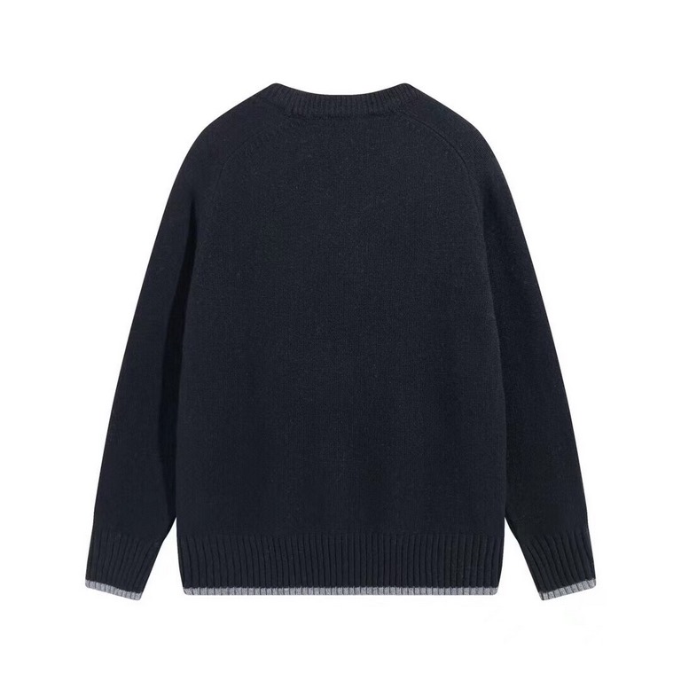 P290 Dior Dior CD2023FW New Wool Plain Christian Dio^Atelier Embroidered Knit Pullover Sweater.Paying homage to the Dio designer   this knitwear piece is crafted from wool plain knit and adorned with Christian Dio^Atelie