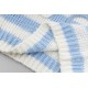 P235LOEW Striped colorblocked sweater with handmade appliquéd flowersBlue and white stripe color combinationThe loom makes the twisted stripes individually and then the lace is sewn by hand, which takes a long time.Size 